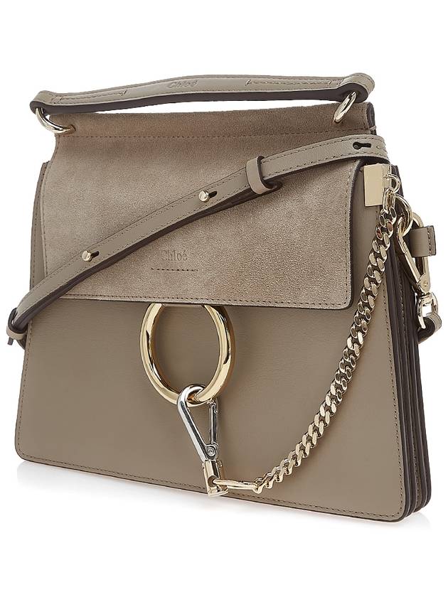 Fay Leather Suede Shoulder Bag Morty Gray - CHLOE - BALAAN.