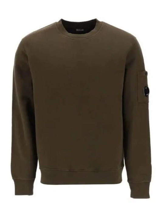 Brushed emerald diagonal fleece sweatshirt - CP COMPANY - BALAAN 2