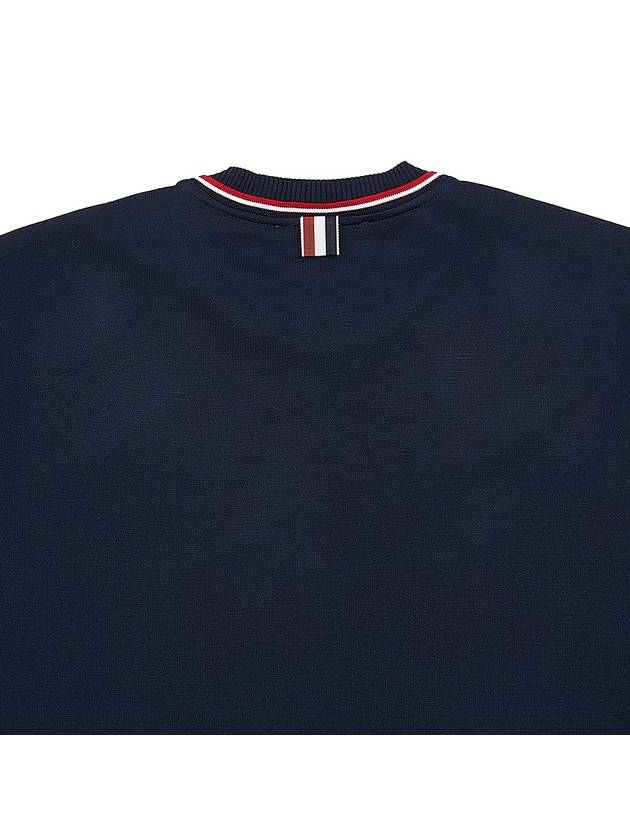 Logo Tab RWB Stripe Trimming Knit Top Navy - THOM BROWNE - BALAAN 8