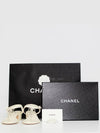 CC Logo Classic Chain Strap Thongs Lambskin Sandals Ivory - CHANEL - BALAAN 2