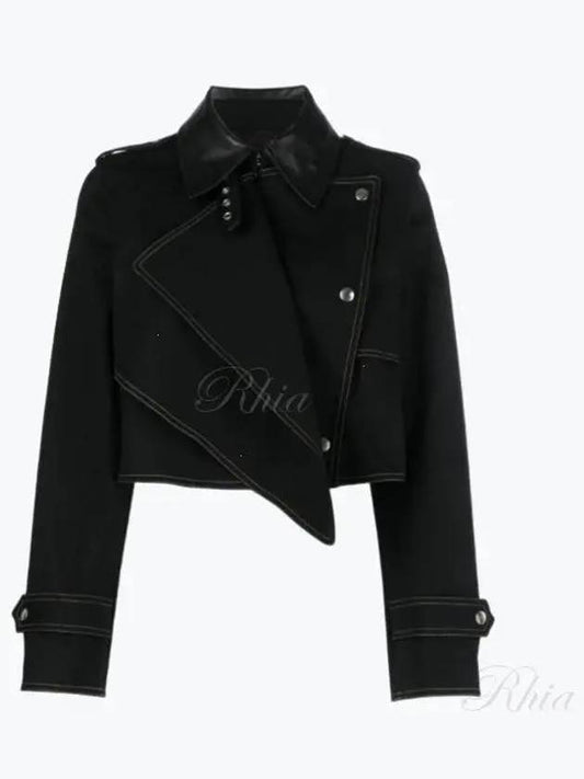 Crop Trench Jacket Black - HELMUT LANG - BALAAN 2