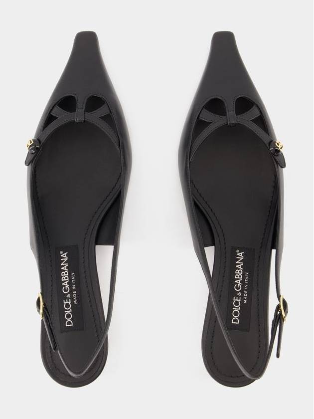 Slingbacks - Dolce&Gabbana - Leather - Black - DOLCE&GABBANA - BALAAN 4