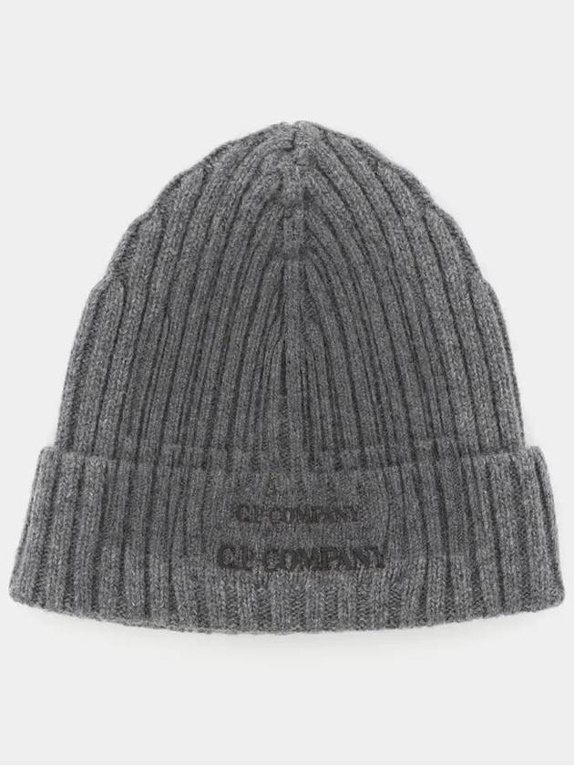 Embroidered Logo Beanie Grey - CP COMPANY - BALAAN 3