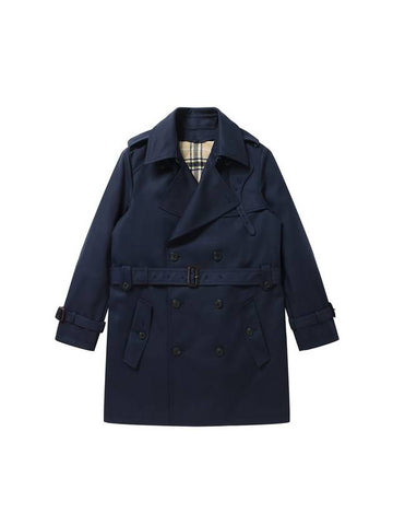 Men's Belted Double Trench Coat Navy - SOLEW - BALAAN 1