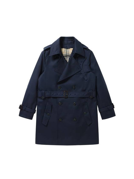 Men's Belted Double Trench Coat Navy - SOLEW - BALAAN 2