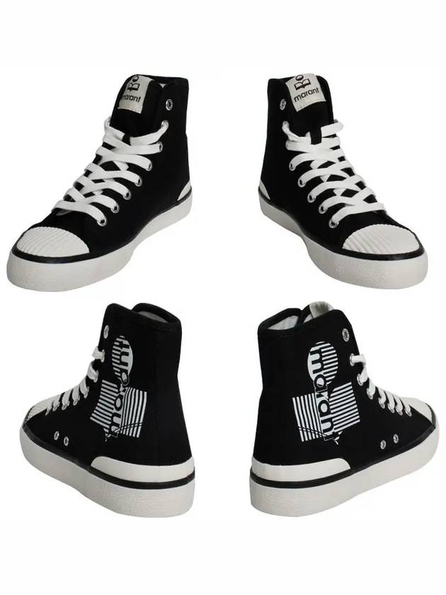 Women's Benkeenh Logo High Top Sneakers Black - ISABEL MARANT - BALAAN 6