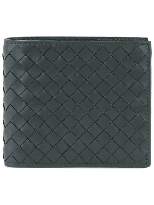 Intrecciato Weaving Half Wallet Dark Grey - BOTTEGA VENETA - BALAAN 3