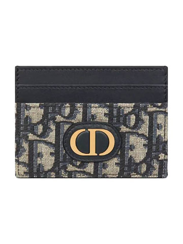 30 Montaine 5 Slot Oblique Jacquard Card Wallet Blue - DIOR - BALAAN 1