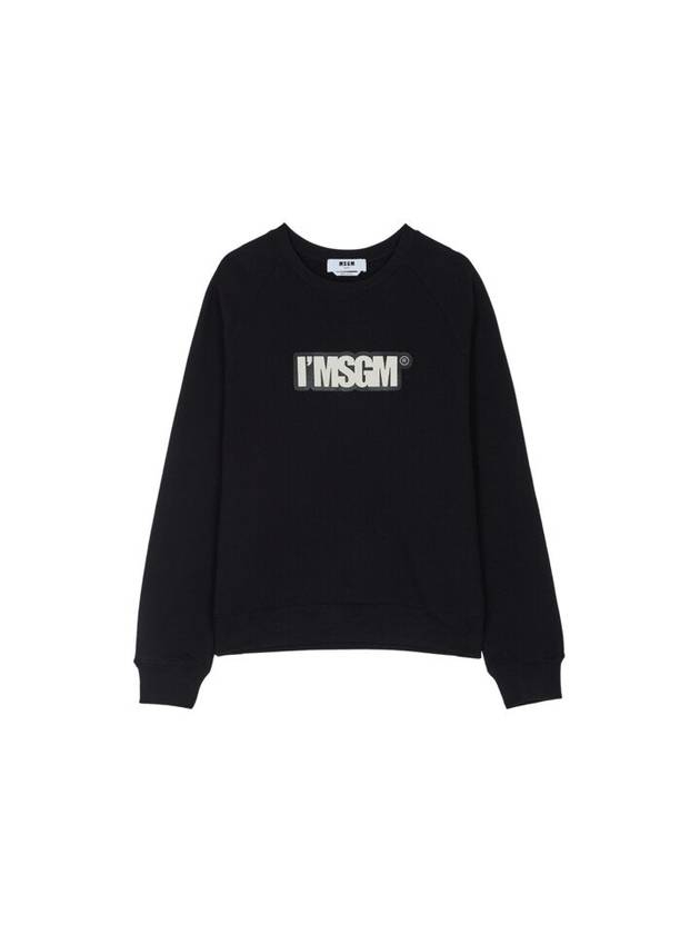 Logo Print Cotton Sweatshirt Black - MSGM - BALAAN 1