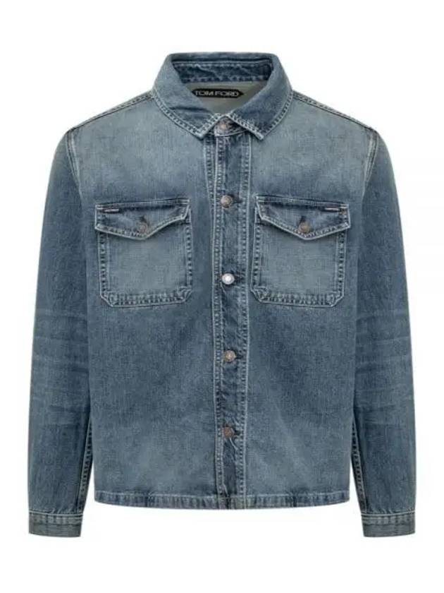 Logo Label Denim Jacket Blue - TOM FORD - BALAAN 2