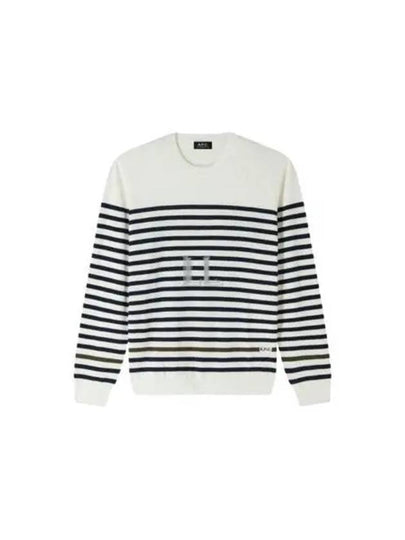 Bobby Striped Wool Knit Top Black Ivory - A.P.C. - BALAAN 2