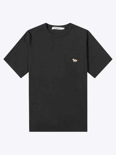 Baby Fox Patch Pocket Short Sleeve T-Shirt Black - MAISON KITSUNE - BALAAN 2