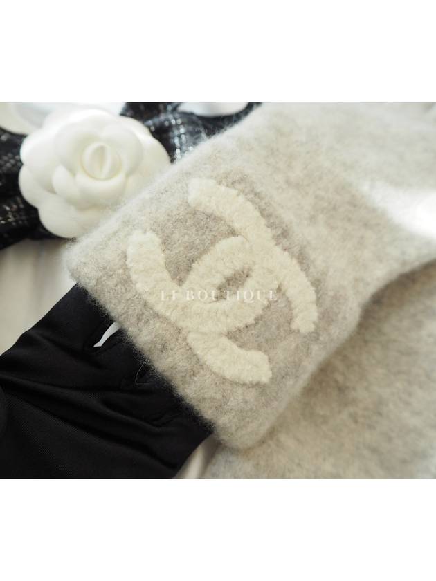 CC Logo Cashmere Knit Gloves Gray Unisex AAA591 - CHANEL - BALAAN 4