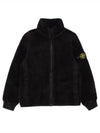 Kids Garment Dyed Cotton Polyester Terry Zip Up Jacket Black - STONE ISLAND - BALAAN 2