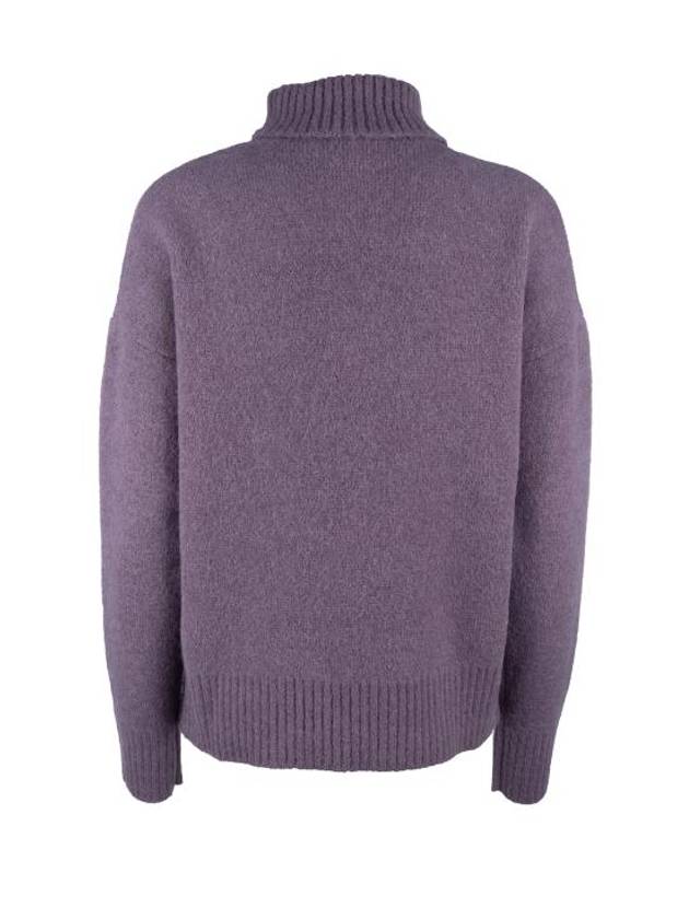 Alpaca Wool Blend Turtleneck Lilac - AMI - BALAAN 3