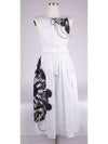 Cliquetis Aquarelle Place Bustier Silk Long Dress White - HERMES - BALAAN.