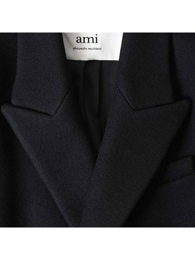 Wool Double Coat Black - AMI - BALAAN 4