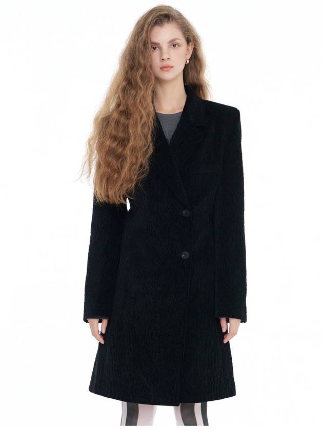 Logo Corduroy Coat Black - ITZAVIBE - BALAAN 1