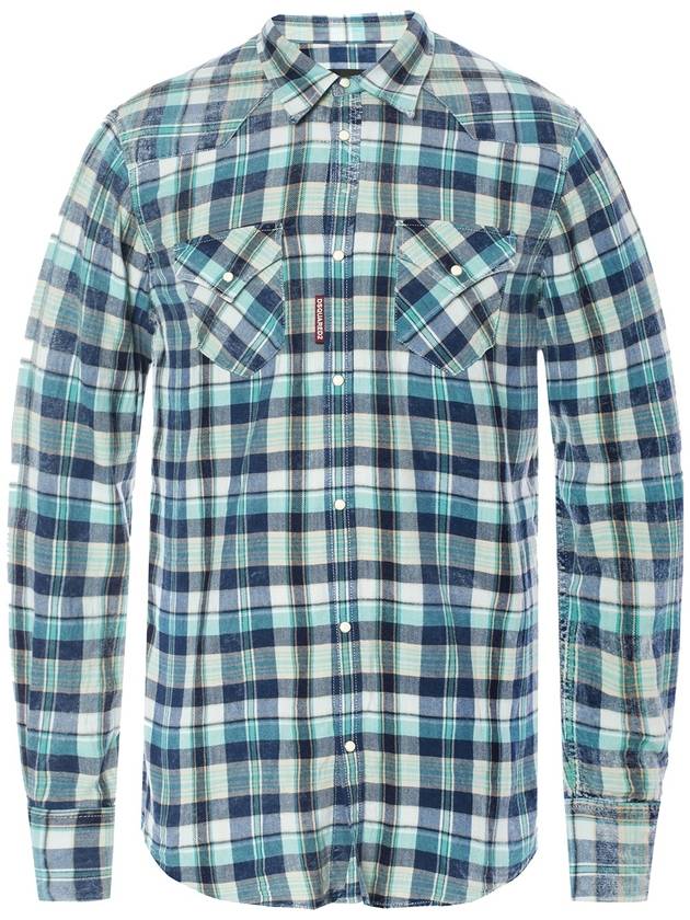 Bleached Check Western Shirt - DSQUARED2 - BALAAN 5