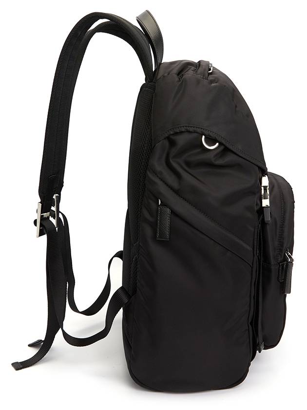 Re-Nylon Saffiano Leather Backpack Black - PRADA - BALAAN 4