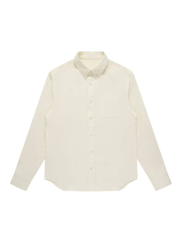 Oxford Button Down Long Sleeve Shirt Cream - SOLEW - BALAAN 2