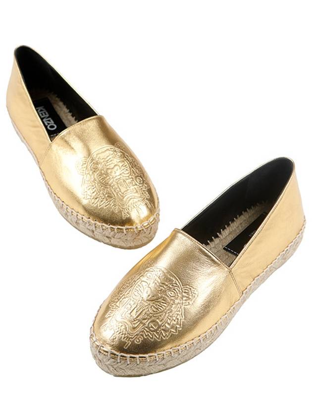 Embossed Metallic Espadrilles Gold - KENZO - BALAAN 5