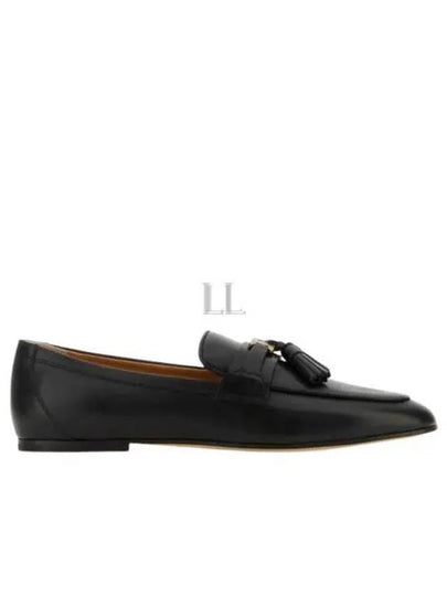 Tassel Embellished Leather Loafers Black - TOD'S - BALAAN 2