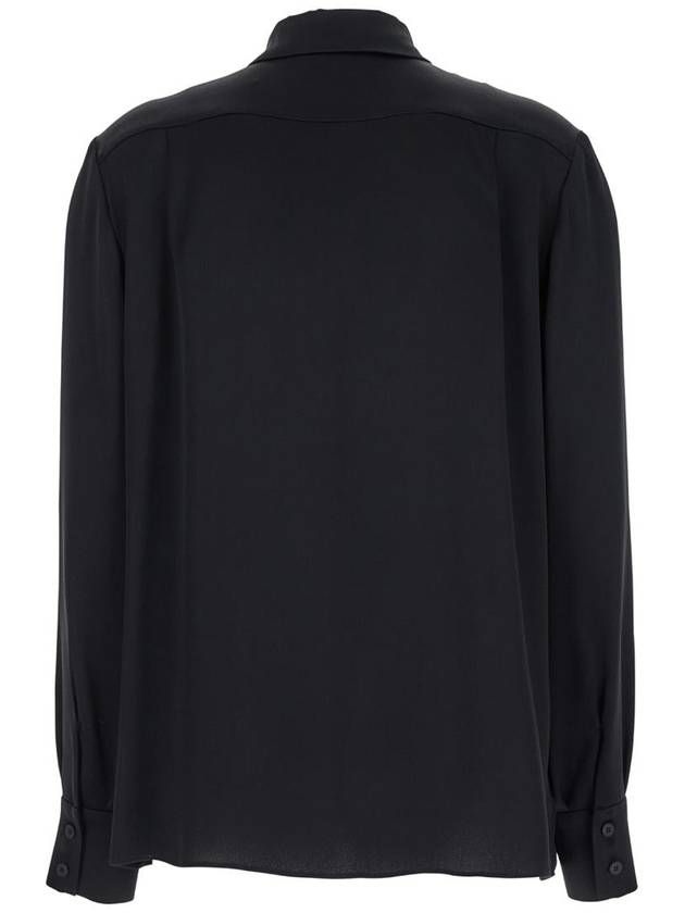 Black Shirt With Pointed Collar In Silk Blend Woman - ALBERTA FERRETTI - BALAAN 2