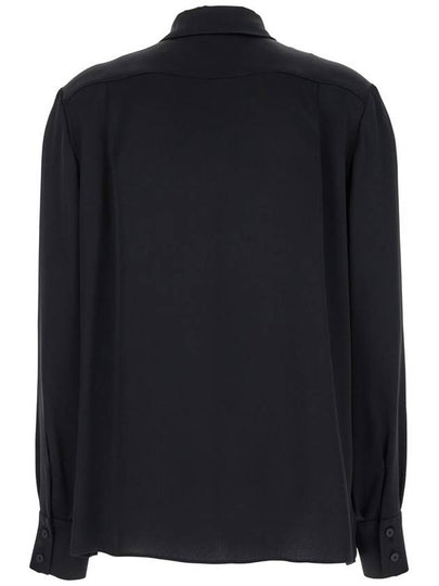 Black Shirt With Pointed Collar In Silk Blend Woman - ALBERTA FERRETTI - BALAAN 2