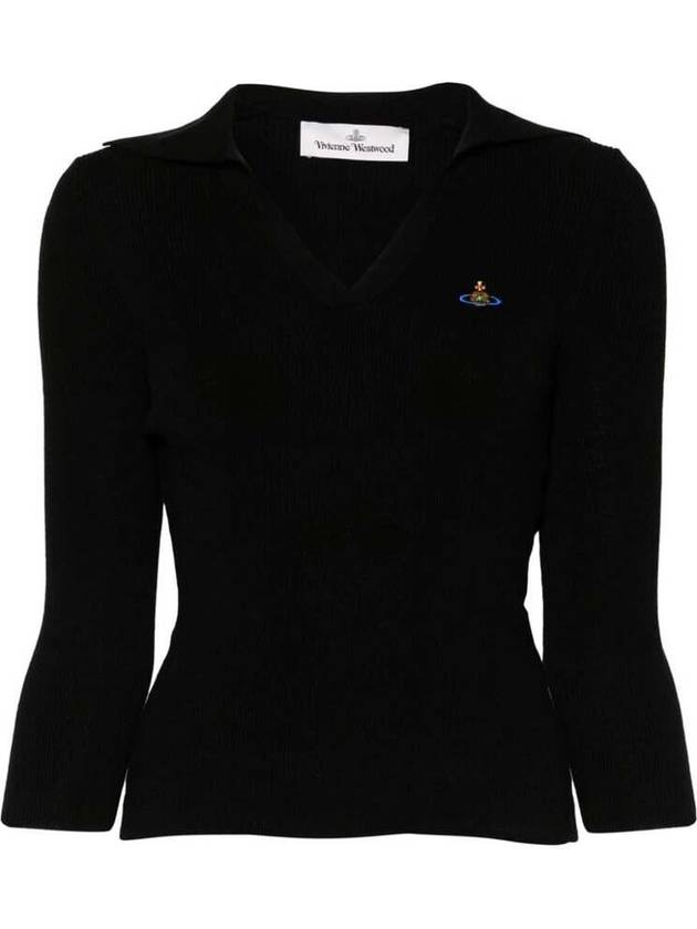 ORB Polo Cashmere Knit Top Black - VIVIENNE WESTWOOD - BALAAN 2