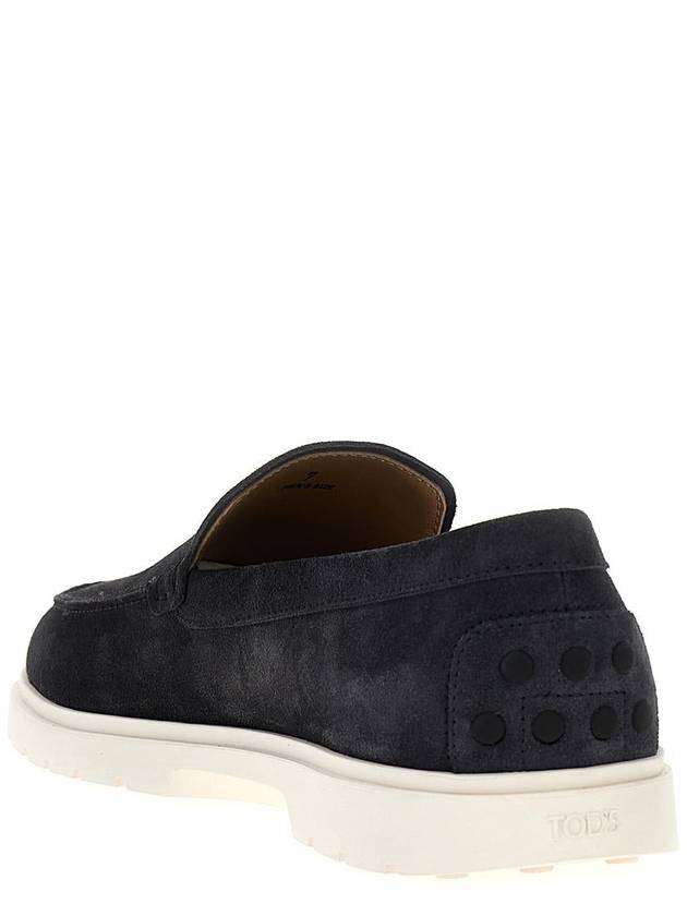 Suede Slipper Loafers Dark Grey - TOD'S - BALAAN 4