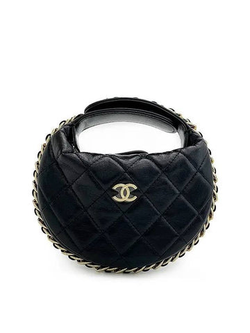 Chain trim pouch black gold lambskin 3ET0739 - CHANEL - BALAAN 1