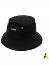 Thais Embroidered Logo Pocket Cotton Canvas Bucket Hat Black - A.P.C. - BALAAN 2