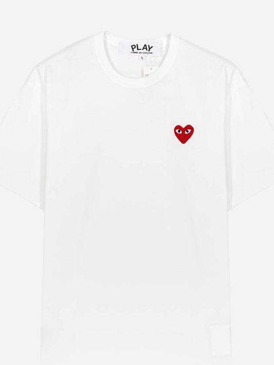 Play Red Heart Waffen Short Sleeve T-Shirt White P1 T108 2 - COMME DES GARCONS - BALAAN 2