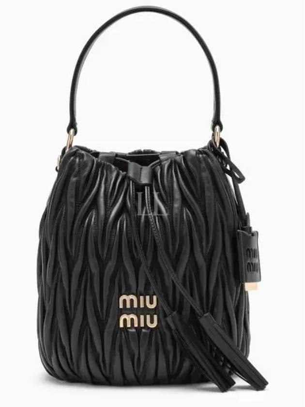 Matelasse Nappa Leather Bucket Bag Black - MIU MIU - BALAAN 2