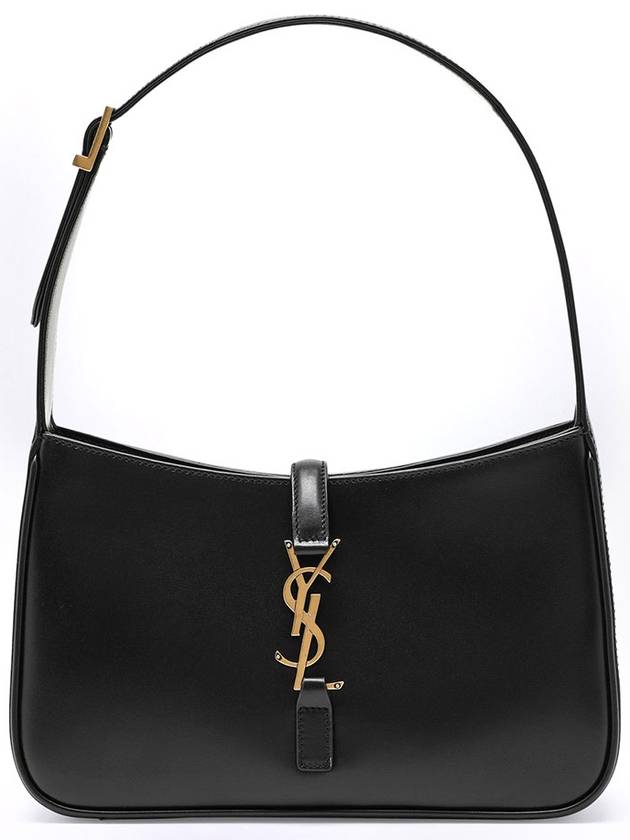 Le 5 A 7 Smooth Leather Hobo Shoulder Bag Black - SAINT LAURENT - BALAAN 2