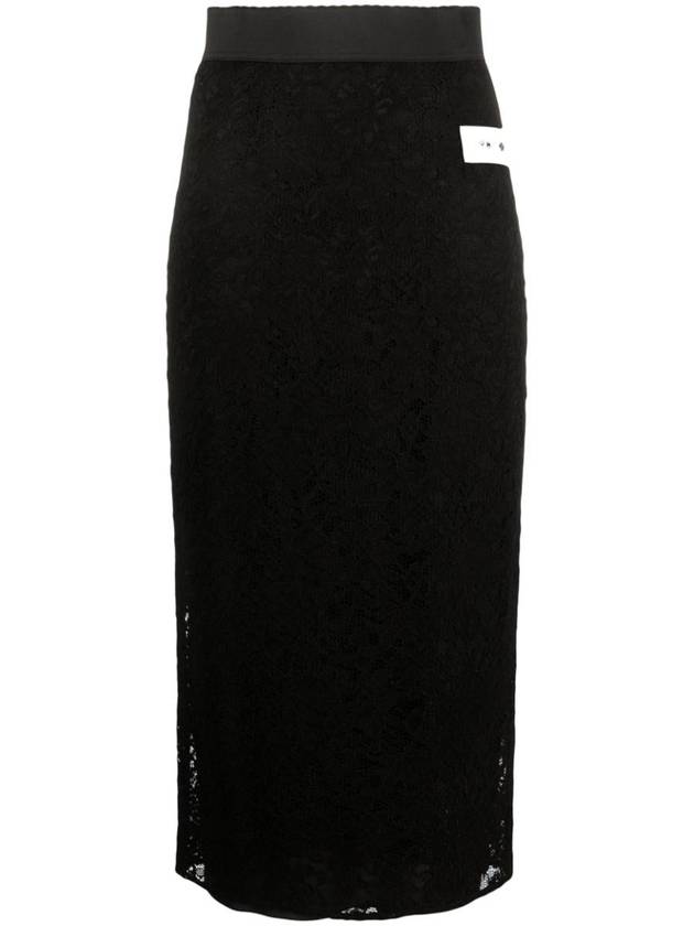 Women's Lace Midi Pencil Skirt Black - DOLCE&GABBANA - BALAAN 2