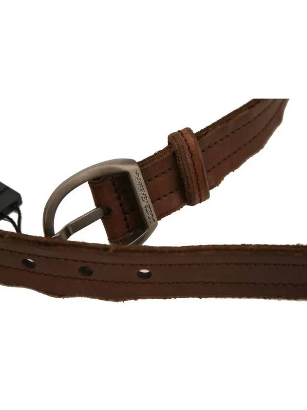 Antique Buckle Stitch Vintage Leather Belt Brown - DOLCE&GABBANA - BALAAN 3