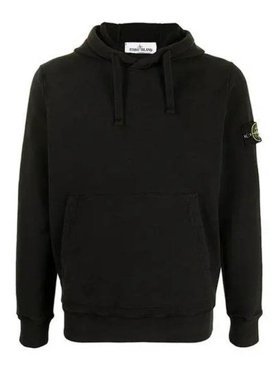 Wappen Patch Cotton Fleece Hoodie Black - STONE ISLAND - BALAAN 2