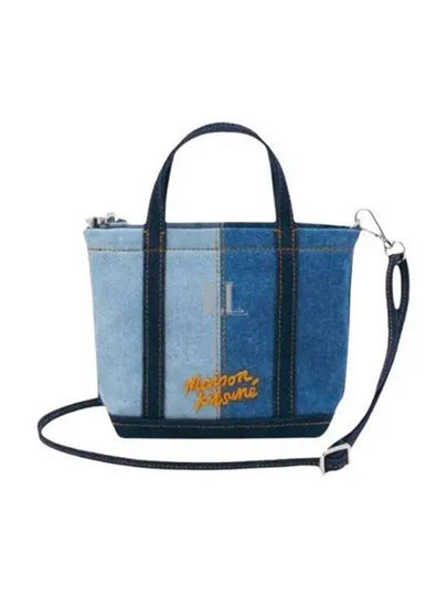 Fox Head Denim Tote Bag Blue - MAISON KITSUNE - BALAAN 2