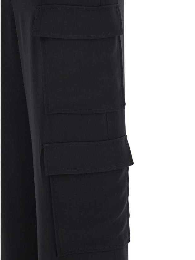 Black Cargo Pants With Drawstring At The Ankles In Fabric Woman - P.A.R.O.S.H. - BALAAN 3