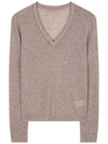 Cashmere Vneck seethrough slim fit glitter pearl knit - RS9SEOUL - BALAAN 3