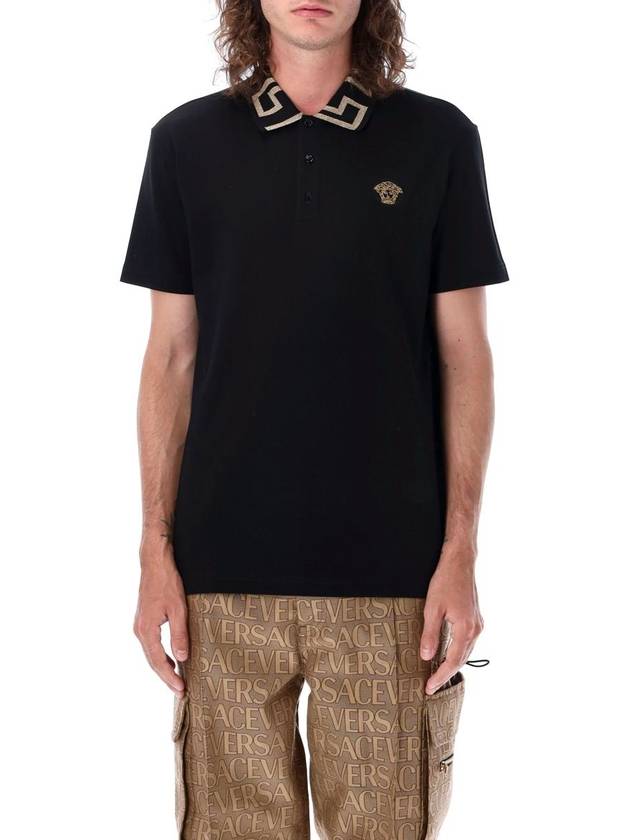 Versace Greca Short-Sleeved Polo Shirt - VERSACE - BALAAN 1