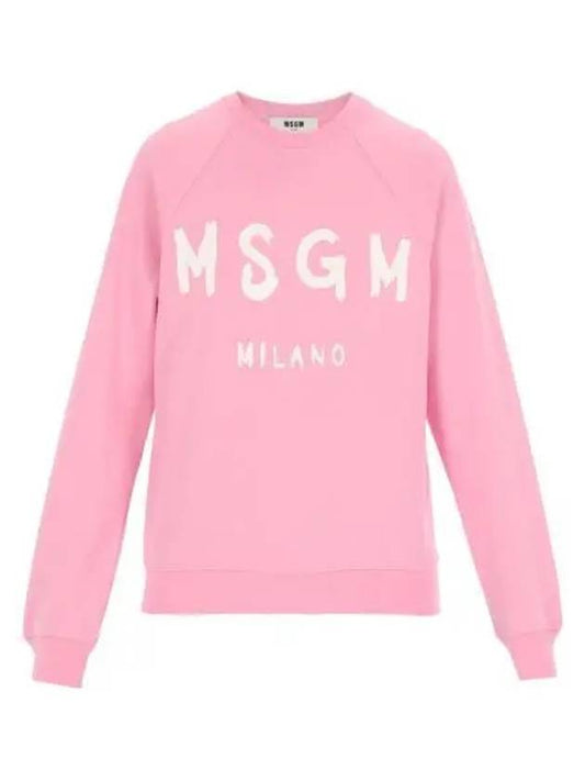 Women's Milan Logo Sweatshirt Pink - MSGM - BALAAN.