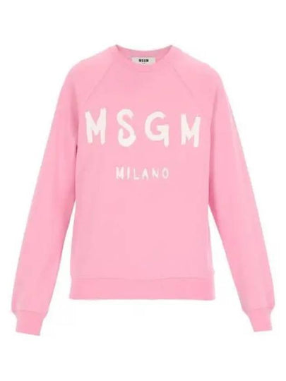 Brush Logo Printing Sweatshirt Pink - MSGM - BALAAN 2