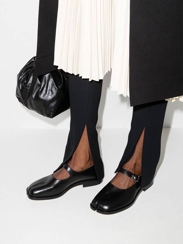 Women's Tabi Calfskin Mary Jane Flat Shoes Black - MAISON MARGIELA - BALAAN 4