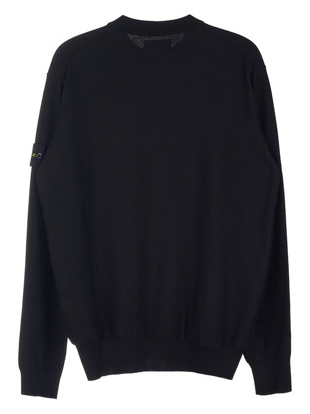 Soft Cotton Crewneck Knit Top Black - STONE ISLAND - BALAAN 3