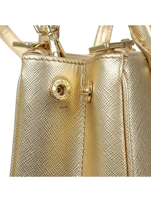 Galleria Saffiano Leather Mini Tote Bag Gold - PRADA - BALAAN 10