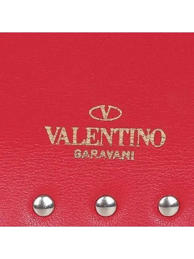 SW2P0P56VSH Red Color Leather Rockstud Envelope Pouch and Clutch - VALENTINO - BALAAN 4