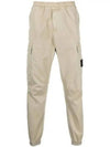 Men's Wappen Patch Straight Pants Beige - STONE ISLAND - BALAAN 2